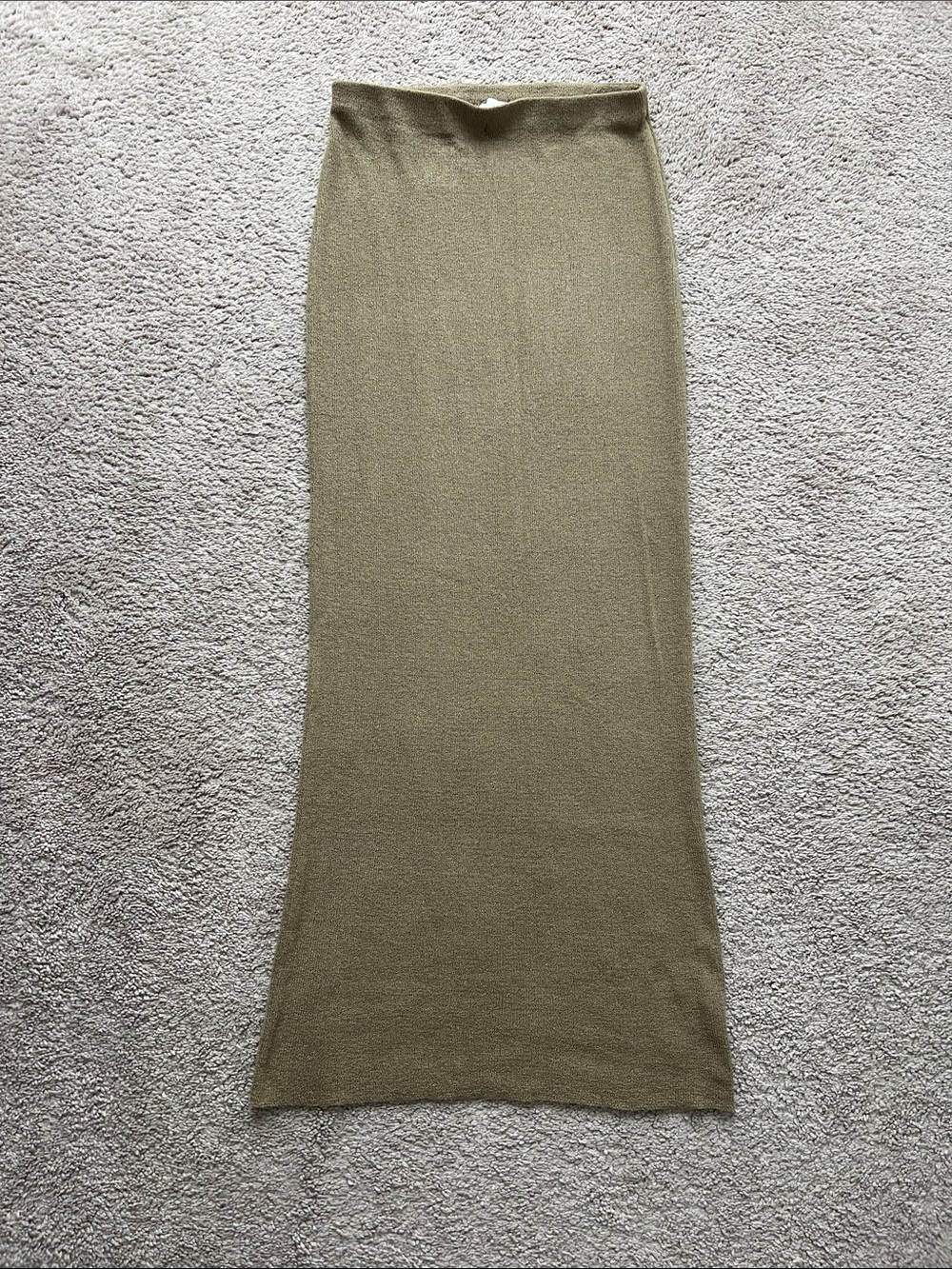 Olive Green Knit Maxi Skirt
